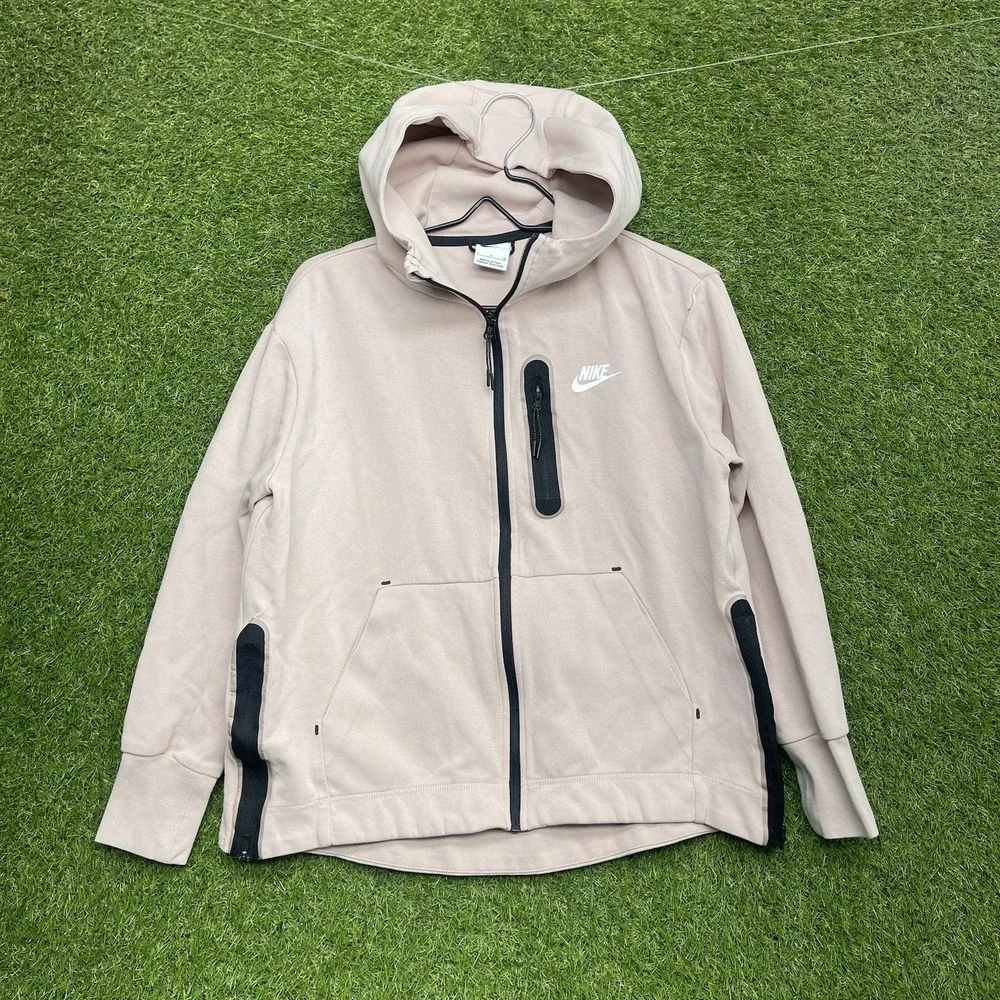 Nike Tech Fleece Hoodie Womens Small Pink/Mauve Zip Up Sweatshirt y2k